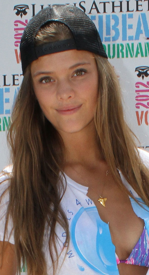 Nina Agdal wear bikini top at 2012 Ludus Athletic Model Beach Volleyball Tournament in Miami